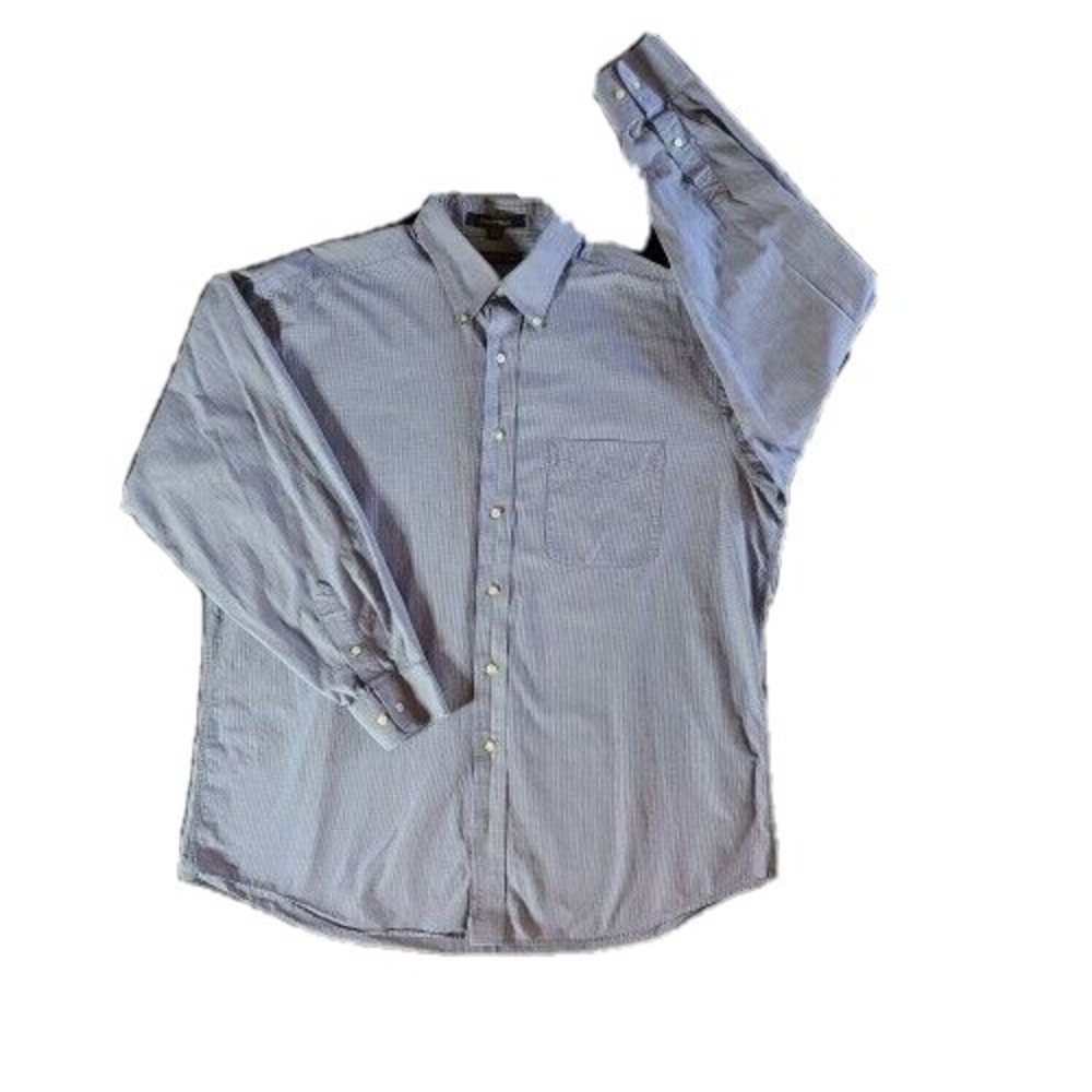 Tommy Hilfiger 34-35" Sleeve Size 16.5 Neck Blue/White Gingham Long Sleeve Shirt